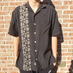 Nat Nast Black Short Sleeve Button Up Shirt